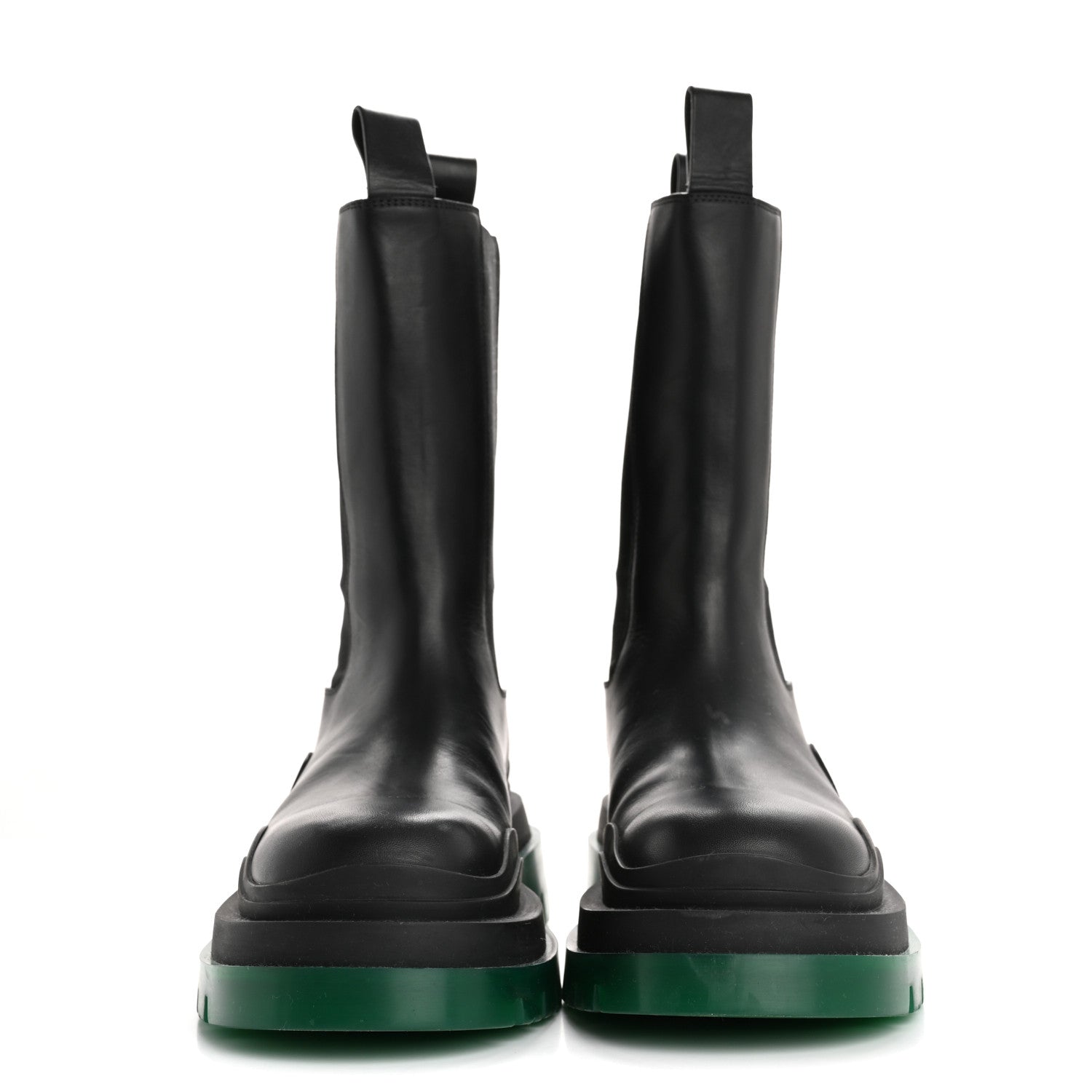 Bottega Veneta Calfskin The Tire Chelsea Boots 39 Black Green 2 of 11