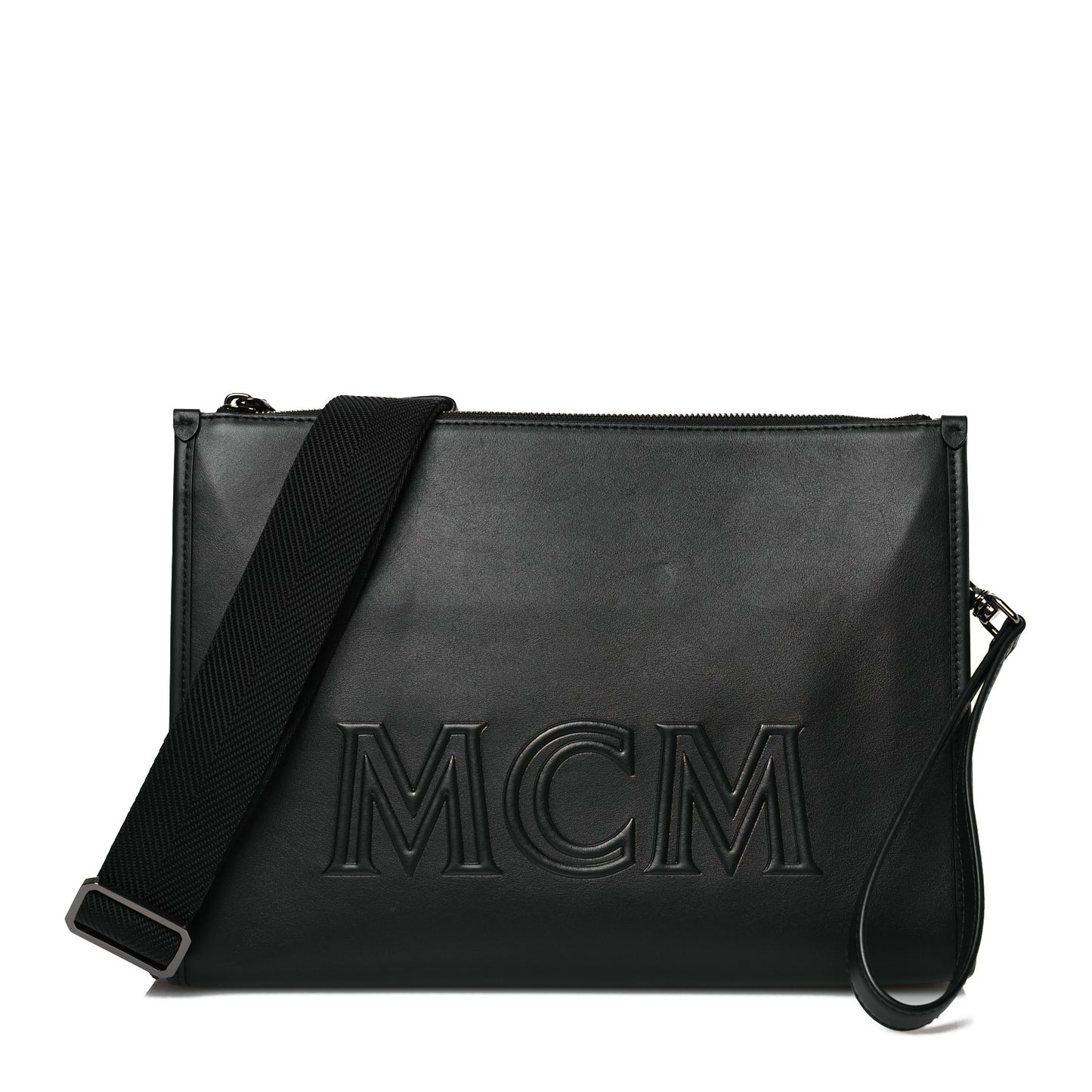 Calfskin Aren Clutch Crossbody Black