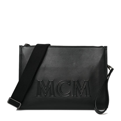 MCM Calfskin Aren Clutch Crossbody Black 1 of 11