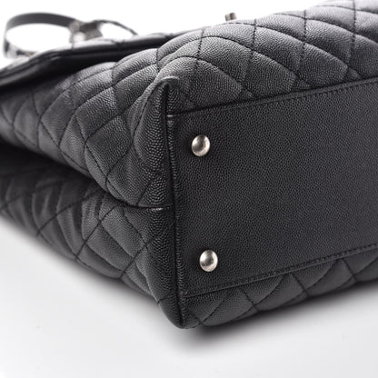 Chanel Caviar Lizard Quilted Large Coco Handle Flap Black 9 of 11