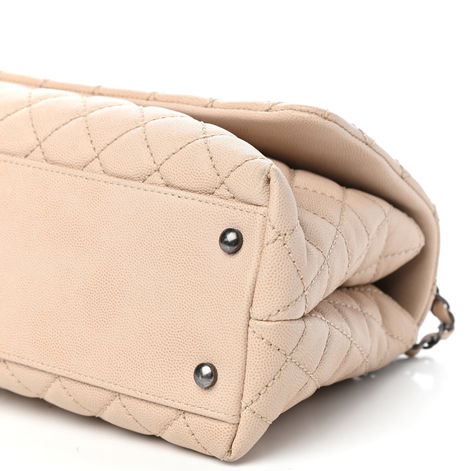 Chanel Caviar Quilted Small Coco Handle Flap Light Beige 9 of 10