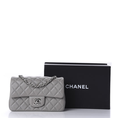 Chanel Lambskin Quilted Mini Rectangular Flap Grey 11 of 11