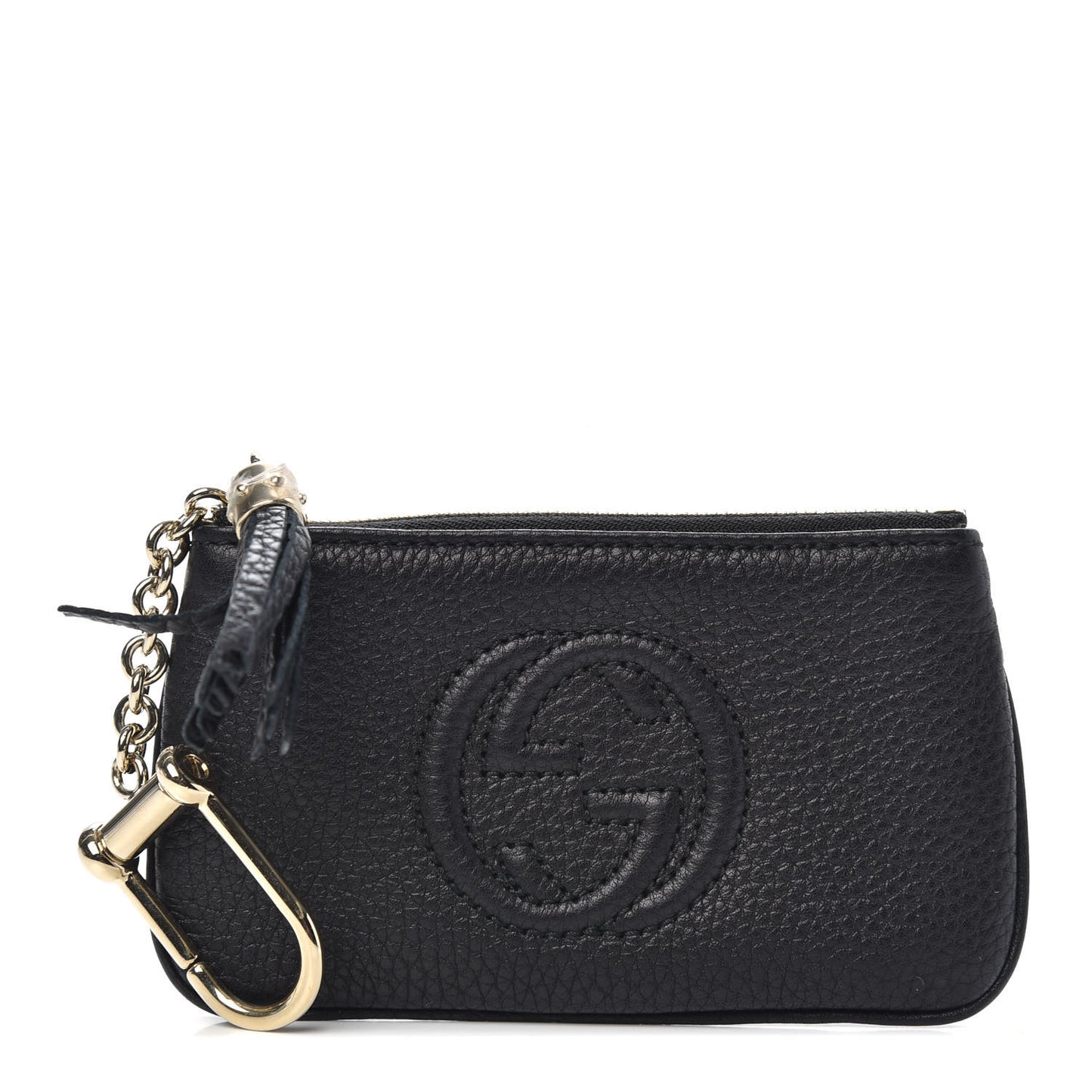 Pebbled Calfskin Soho Key Case Black