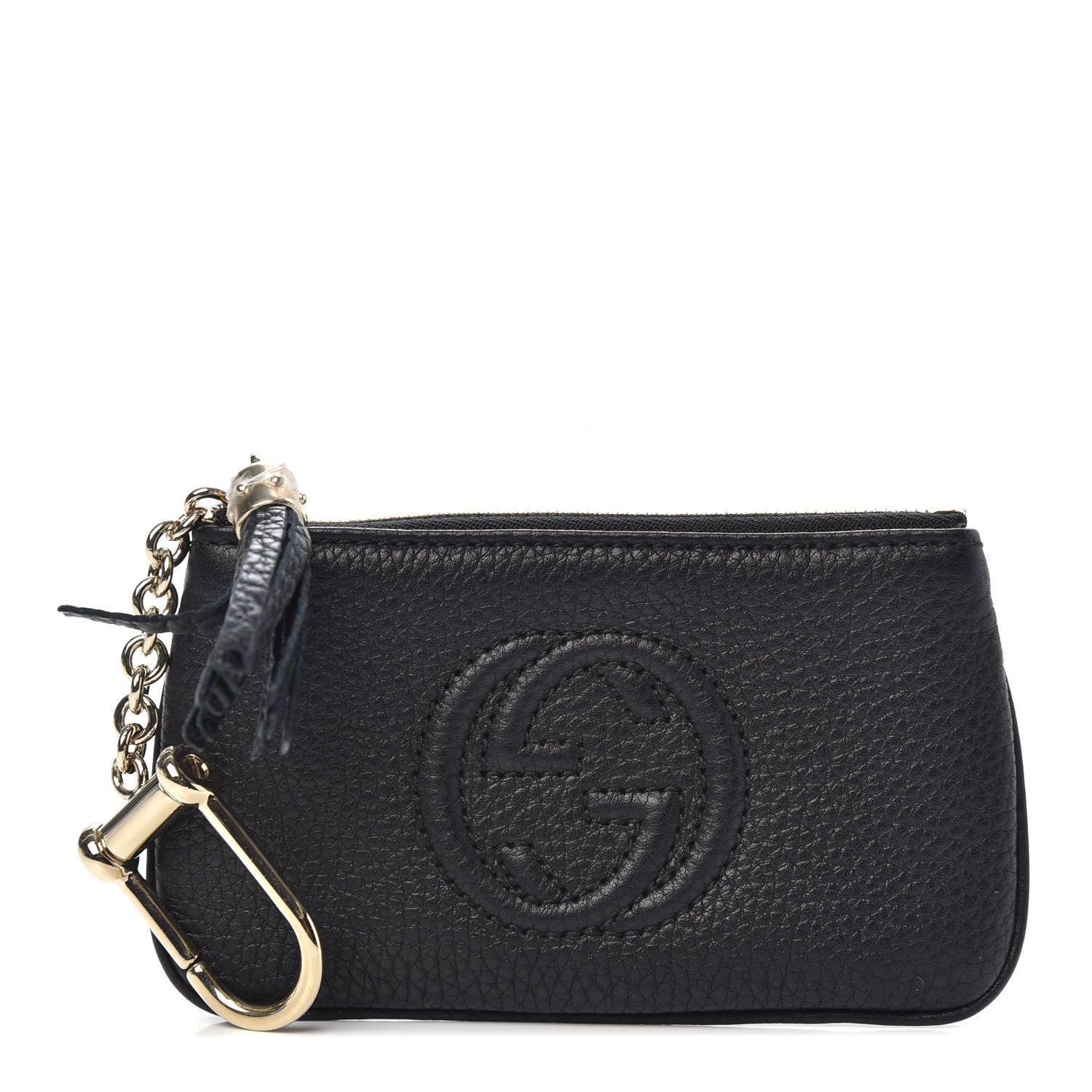 Gucci Pebbled Calfskin Soho Key Case Black 1 of 6