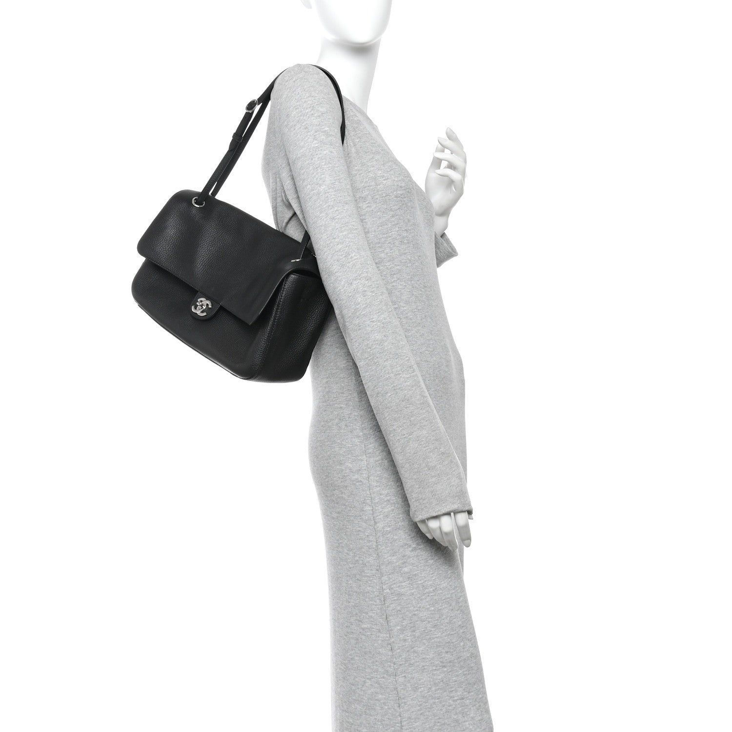 Chanel Grained Calfskin Small Souplissimo Maxi Flap Black 2 of 10
