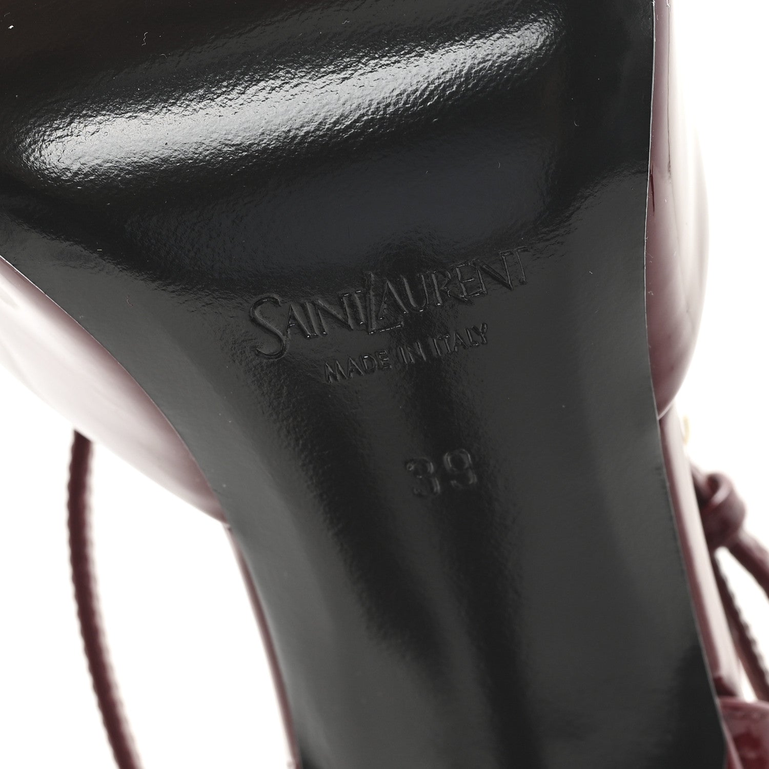 Saint Laurent Patent Calfskin La Scandale 110 Sandals 39 Grenat 7 of 9