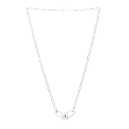 Tiffany Sterling Silver Double HardWear Link Pendant Necklace 3 of 7