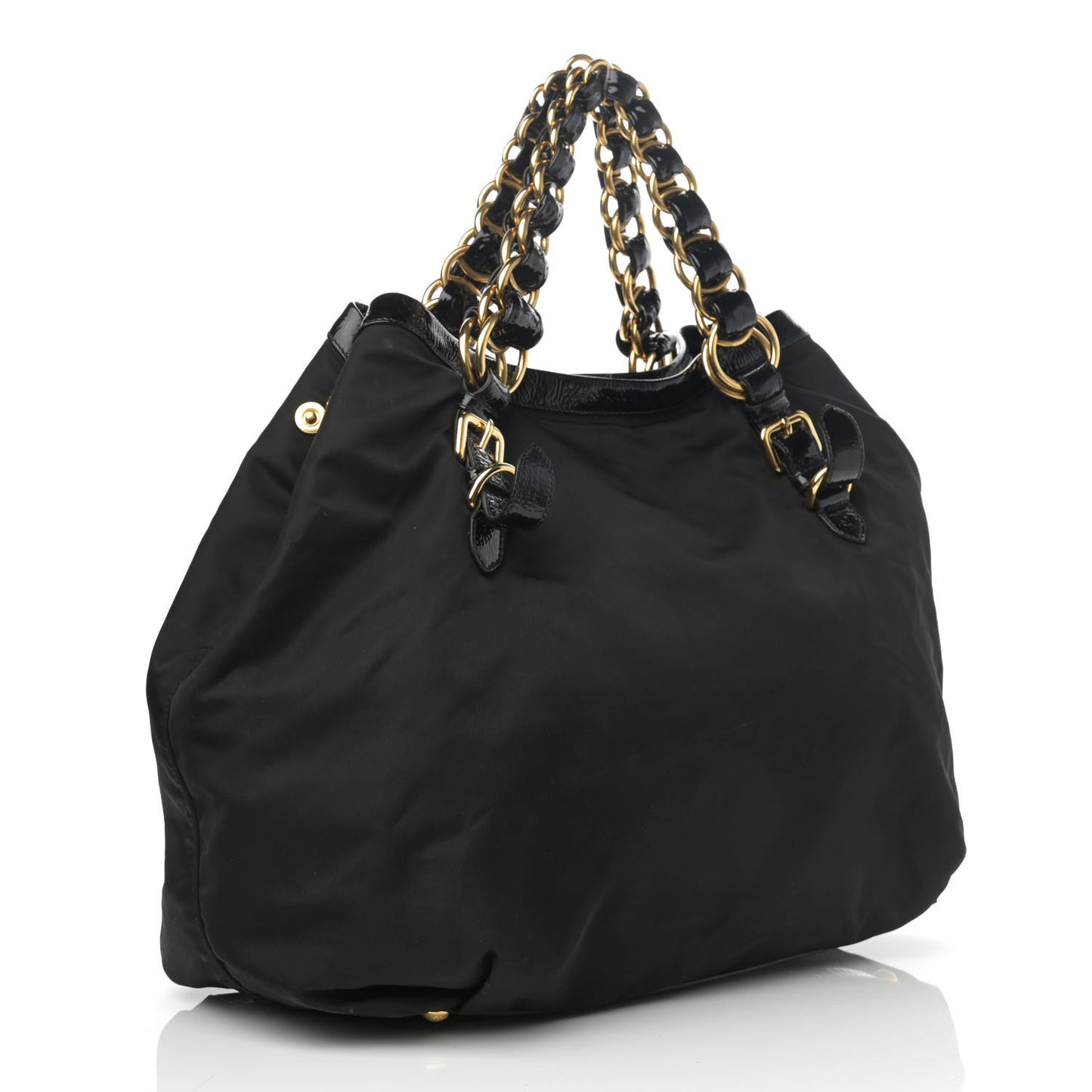Tessuto Nylon Chain Shoulder Bag Nero Black