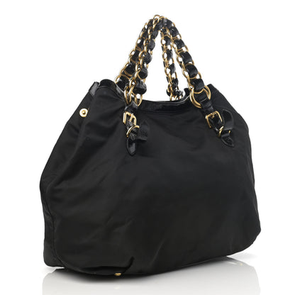 Prada Tessuto Nylon Chain Shoulder Bag Nero Black 2 of 12