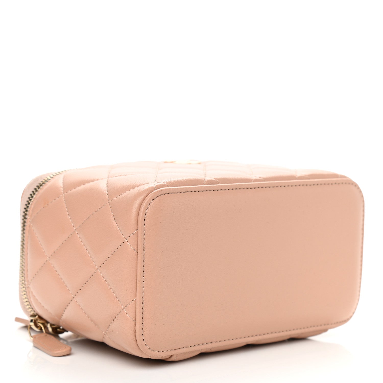 Chanel Lambskin Quilted Small Top Handle Vanity Case With Chain Beige 4 of 11