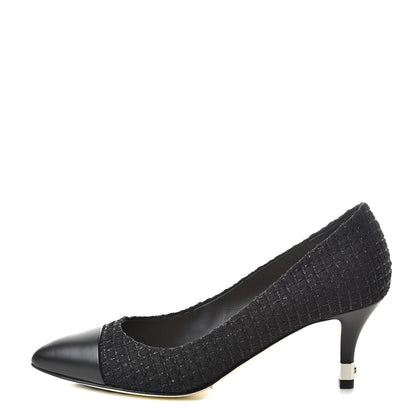 Chanel Lambskin Tweed CC Pump 36.5 Black 1 of 14