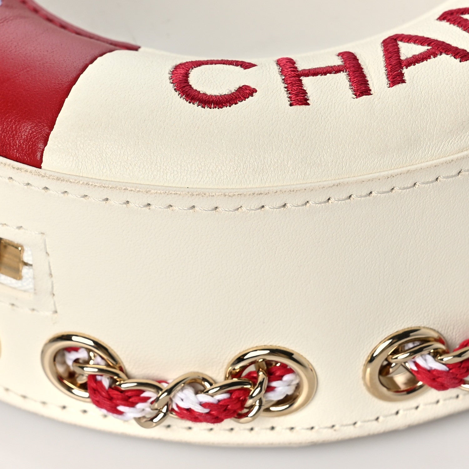 Chanel Lambskin Coco Lifesaver Round Bag Red White 8 of 11