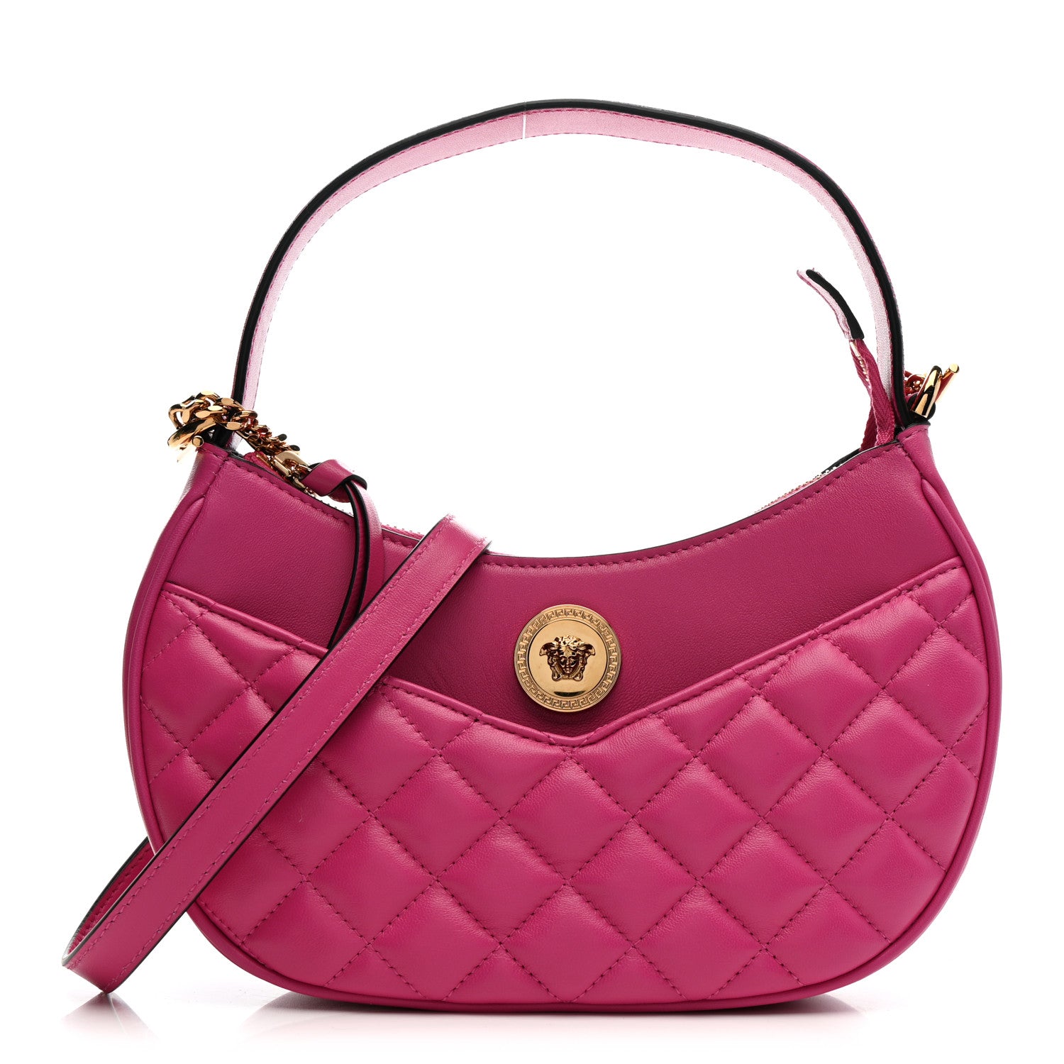 Versace Nappa Quilted Medusa Shoulder Bag Fuchsia 1 of 11