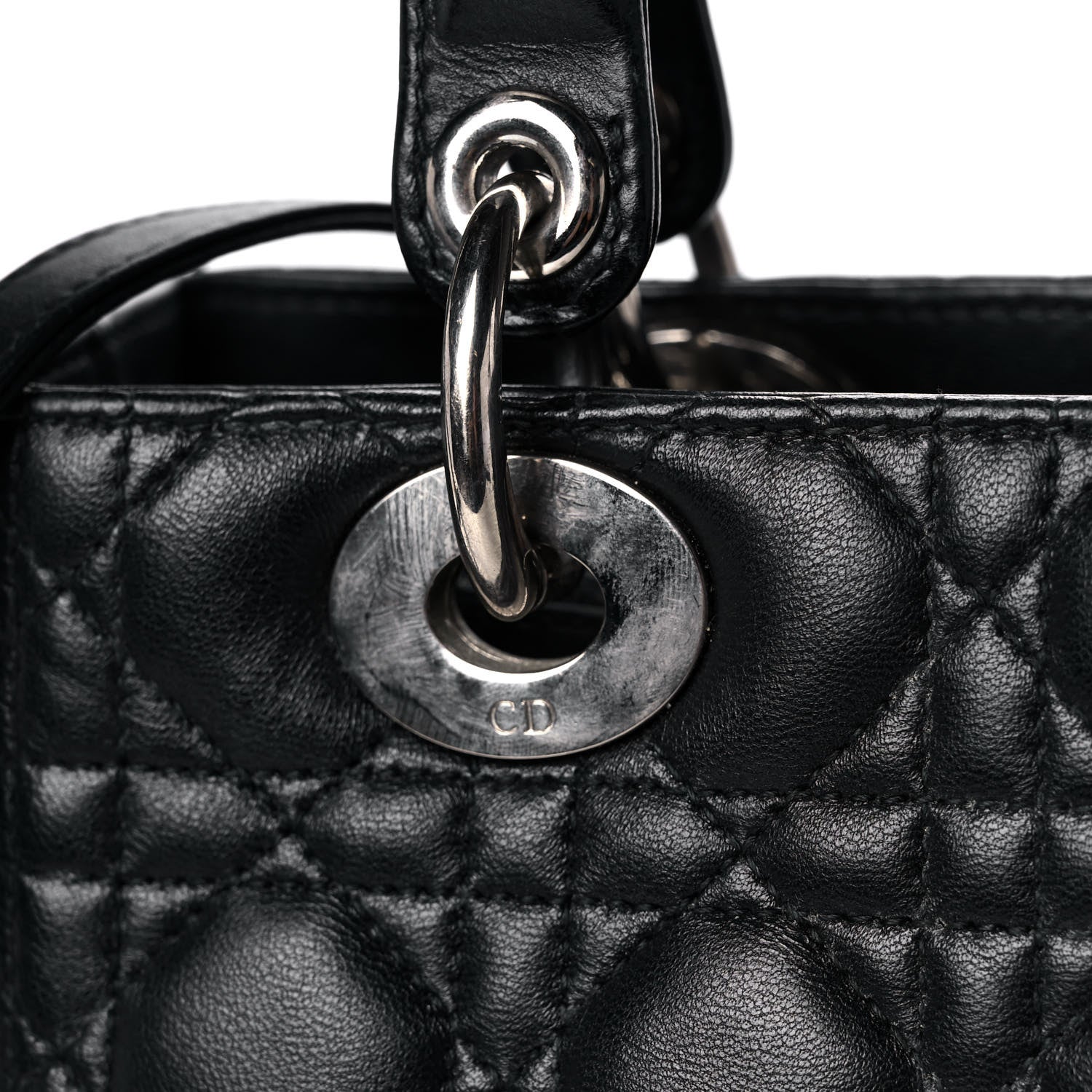 Christian Dior Lambskin Cannage Medium Lady Dior Black 14 of 18