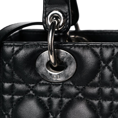 Christian Dior Lambskin Cannage Medium Lady Dior Black 14 of 18