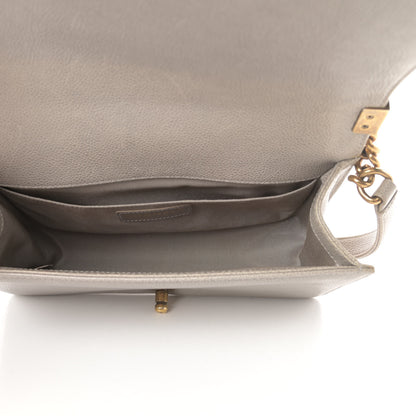 Chanel Caviar Quilted Medium Boy Flap Light Grey 5 of 13