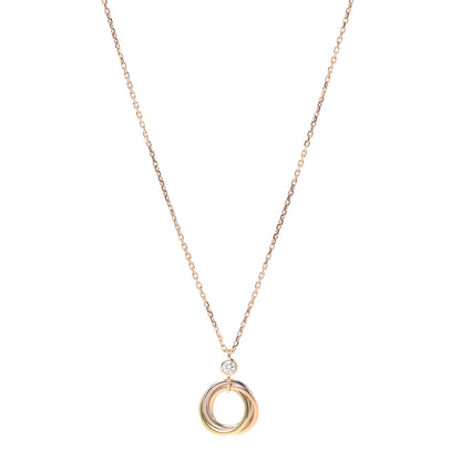 Cartier 18K Pink Yellow White Gold Diamond Trinity Pendant Necklace 1 of 8