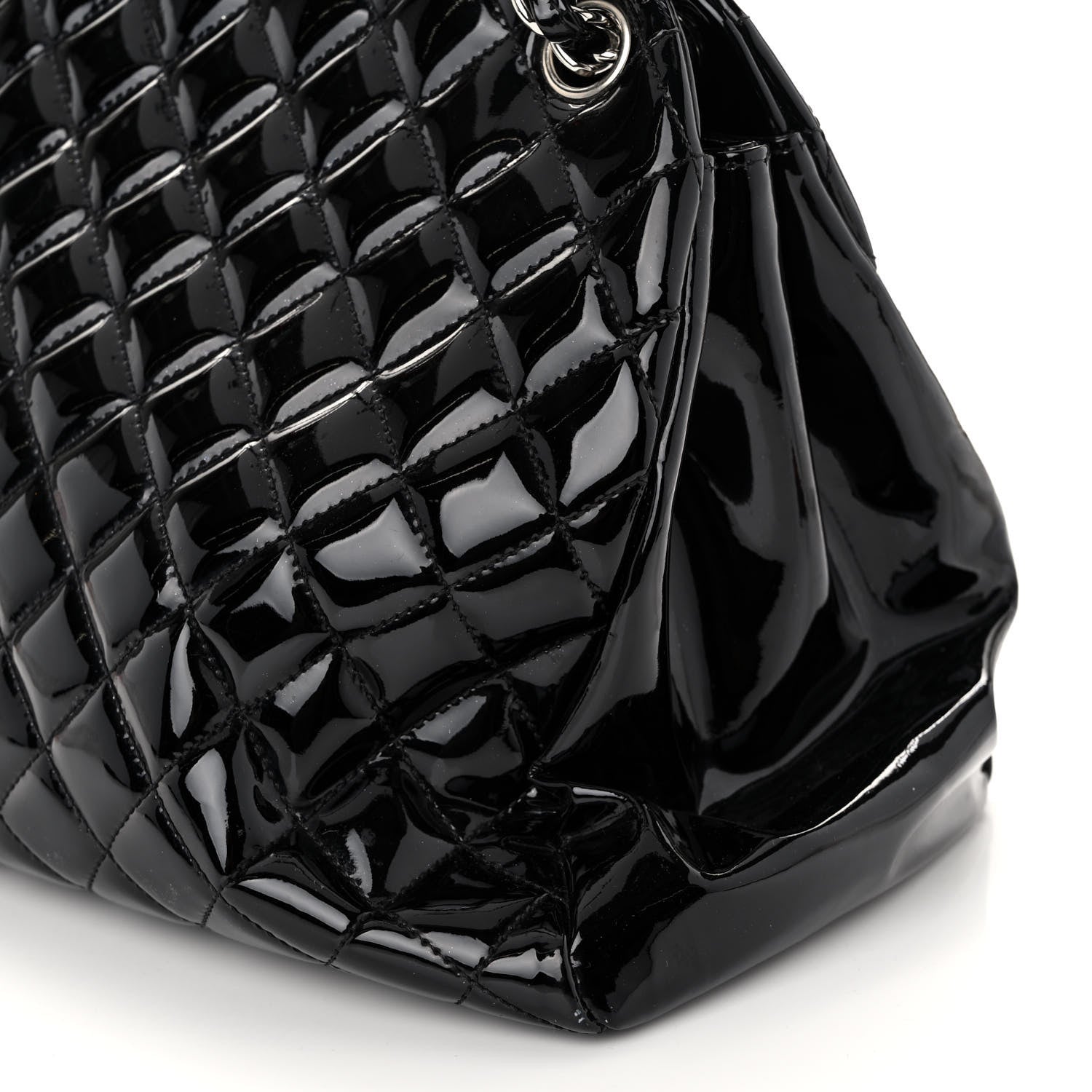 Chanel Patent Quilted Large Just Mademoiselle Bowling Bag Black 13 of 14