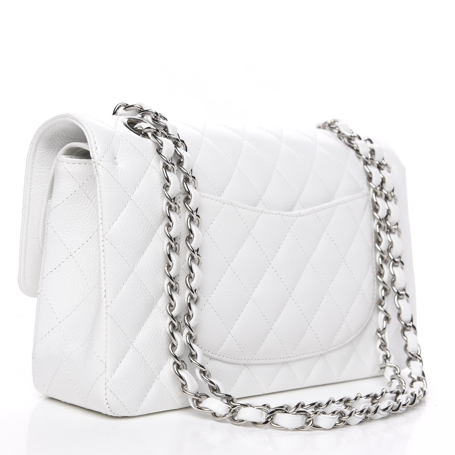 Chanel Caviar Quilted Medium Double Flap White 2 of 11