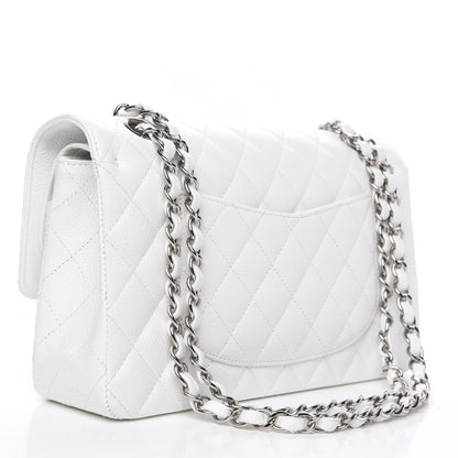 Chanel Caviar Quilted Medium Double Flap White 2 of 11