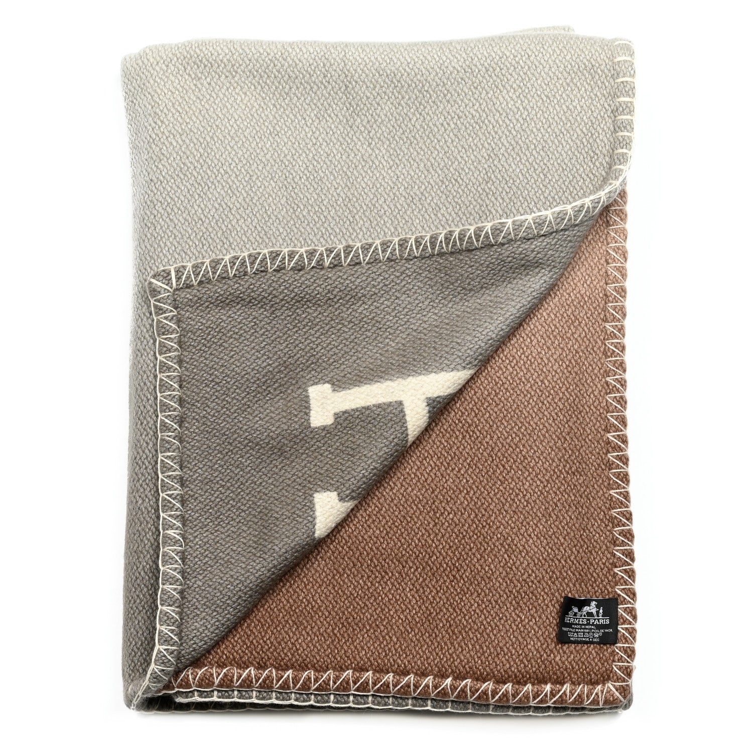 Hermes Tibetan Yak Yack'n'Dye Blanket Naturel 2 of 3