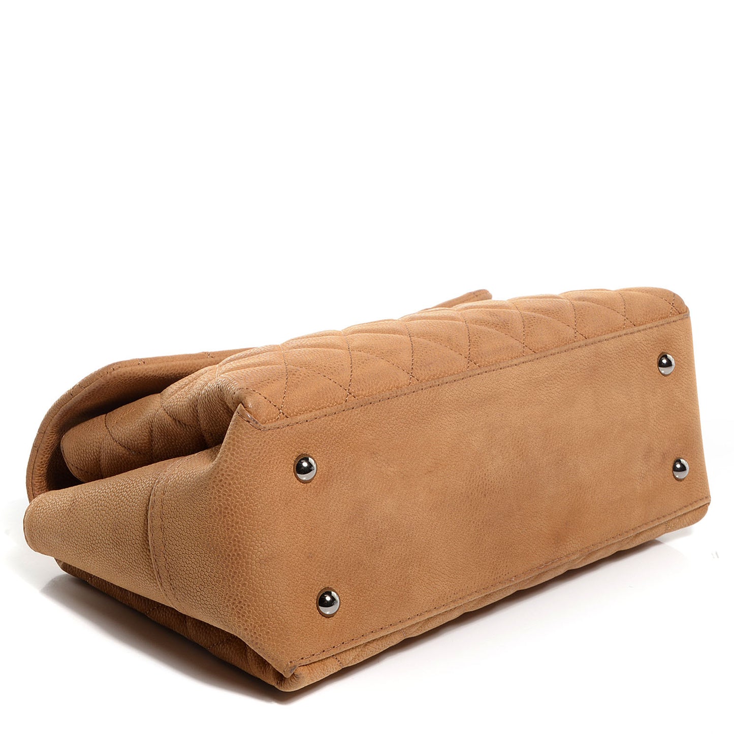 Iridescent Caviar Medium Lady Pearly Flap Beige