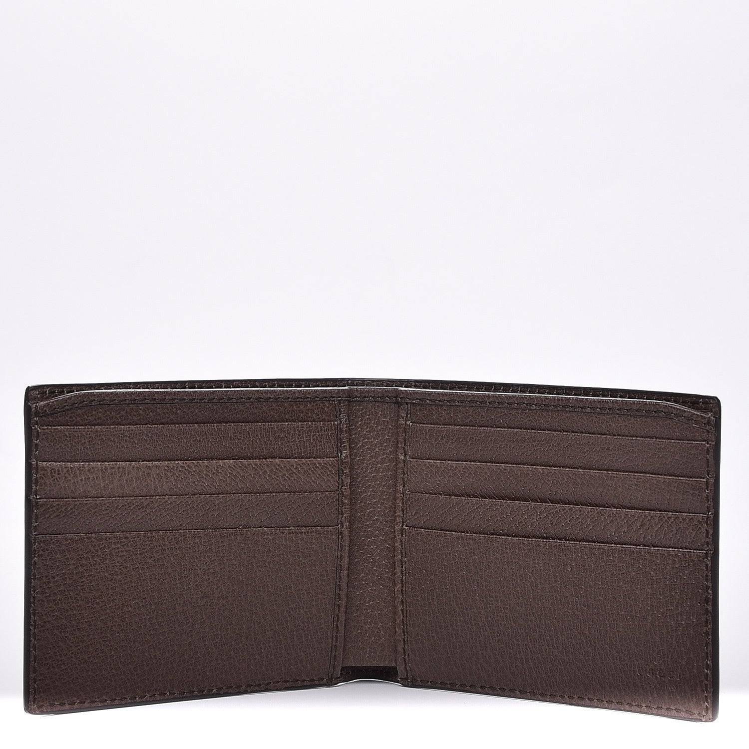 Gucci GG Supreme Monogram Chevron Bi-Fold Wallet Beige Green Red New Acero 5 of 6
