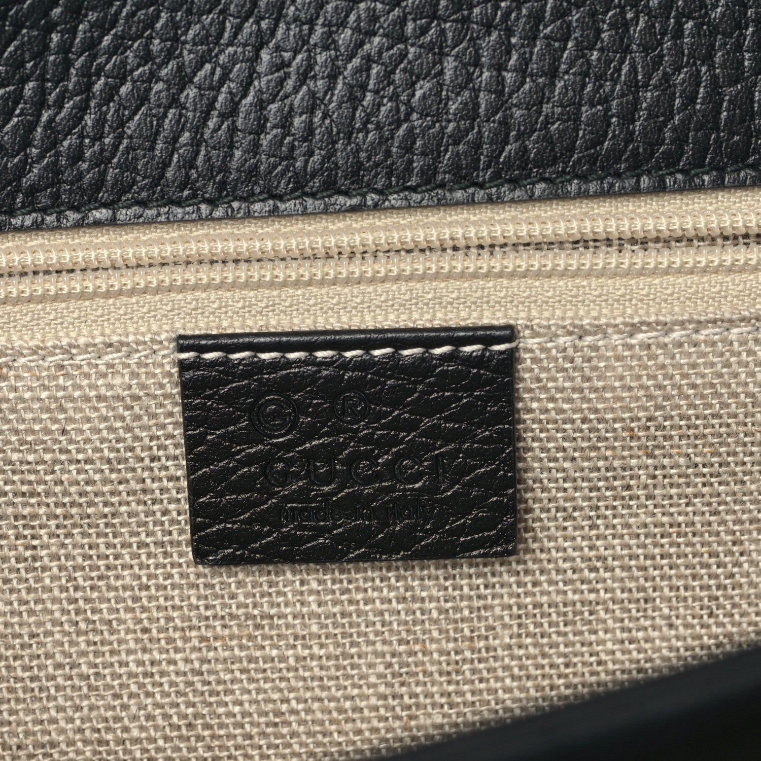 Gucci Dollar Calfskin Interlocking G Shoulder Bag Black 6 of 9