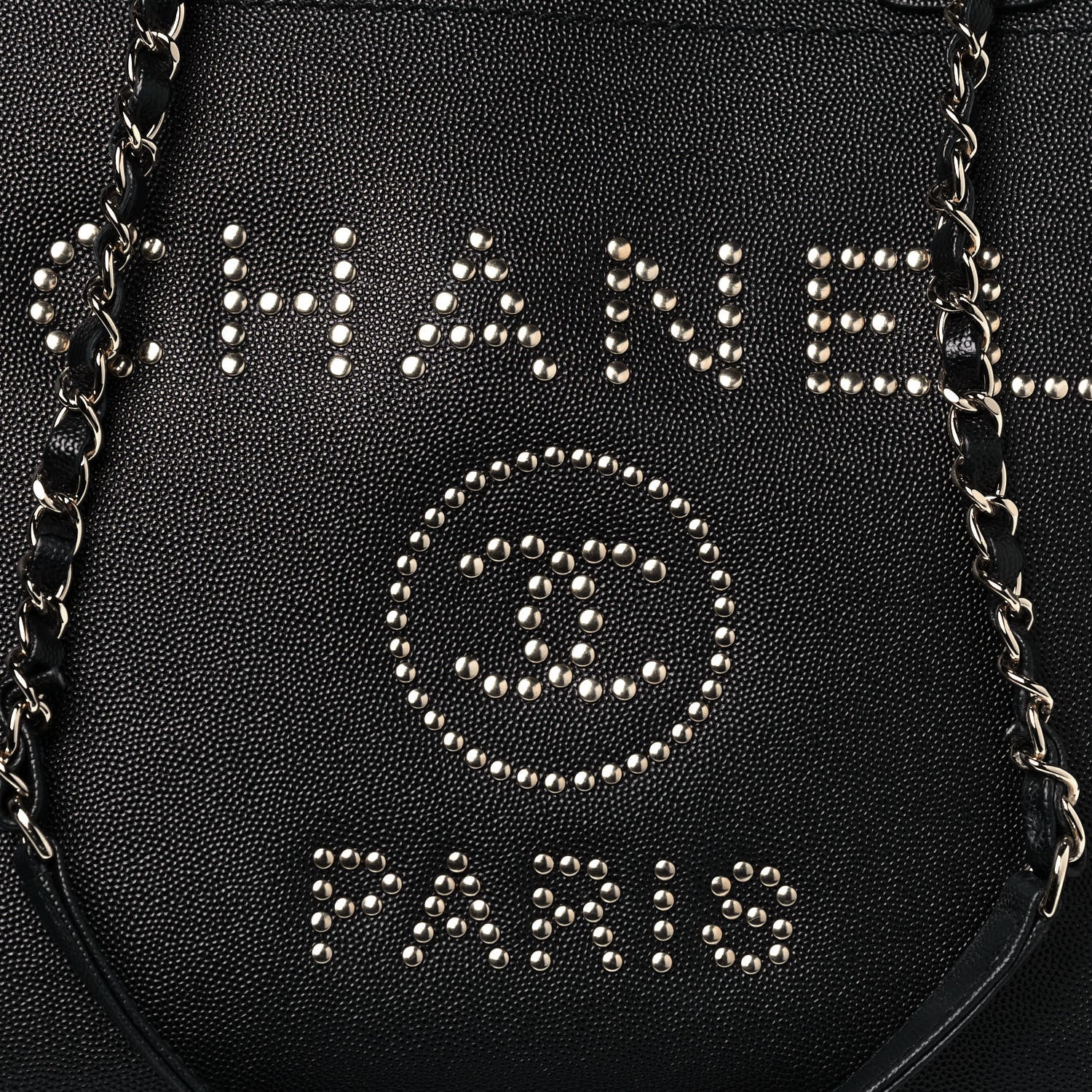 Chanel Caviar Medium Studded Deauville Tote Black 8 of 17