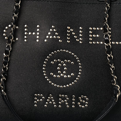 Chanel Caviar Medium Studded Deauville Tote Black 8 of 17