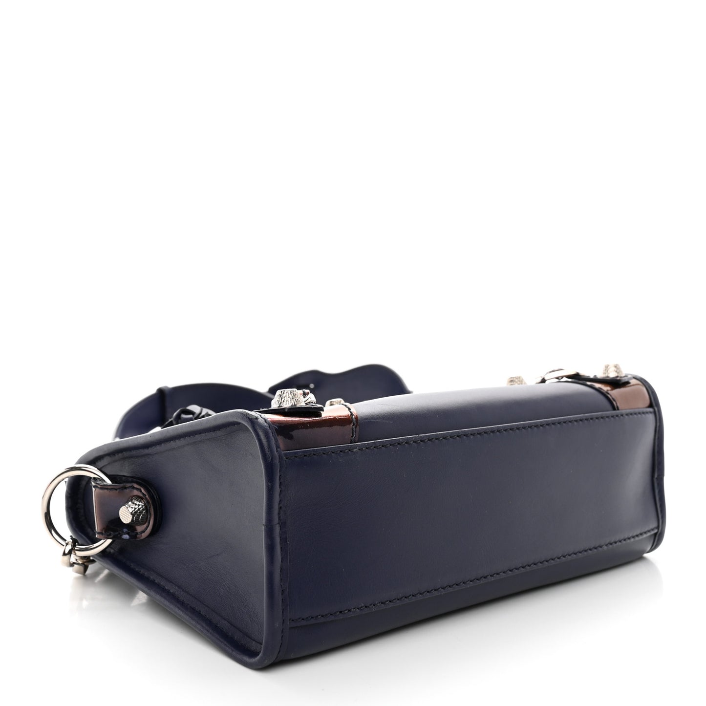 Smooth Calfskin Metallic Patent Giant 12 Silver Hardware Mini City Ultraviolet