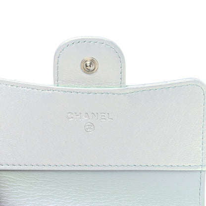 Chanel Iridescent Calfskin Quilted Compact Flap Wallet Light Blue 6 of 10