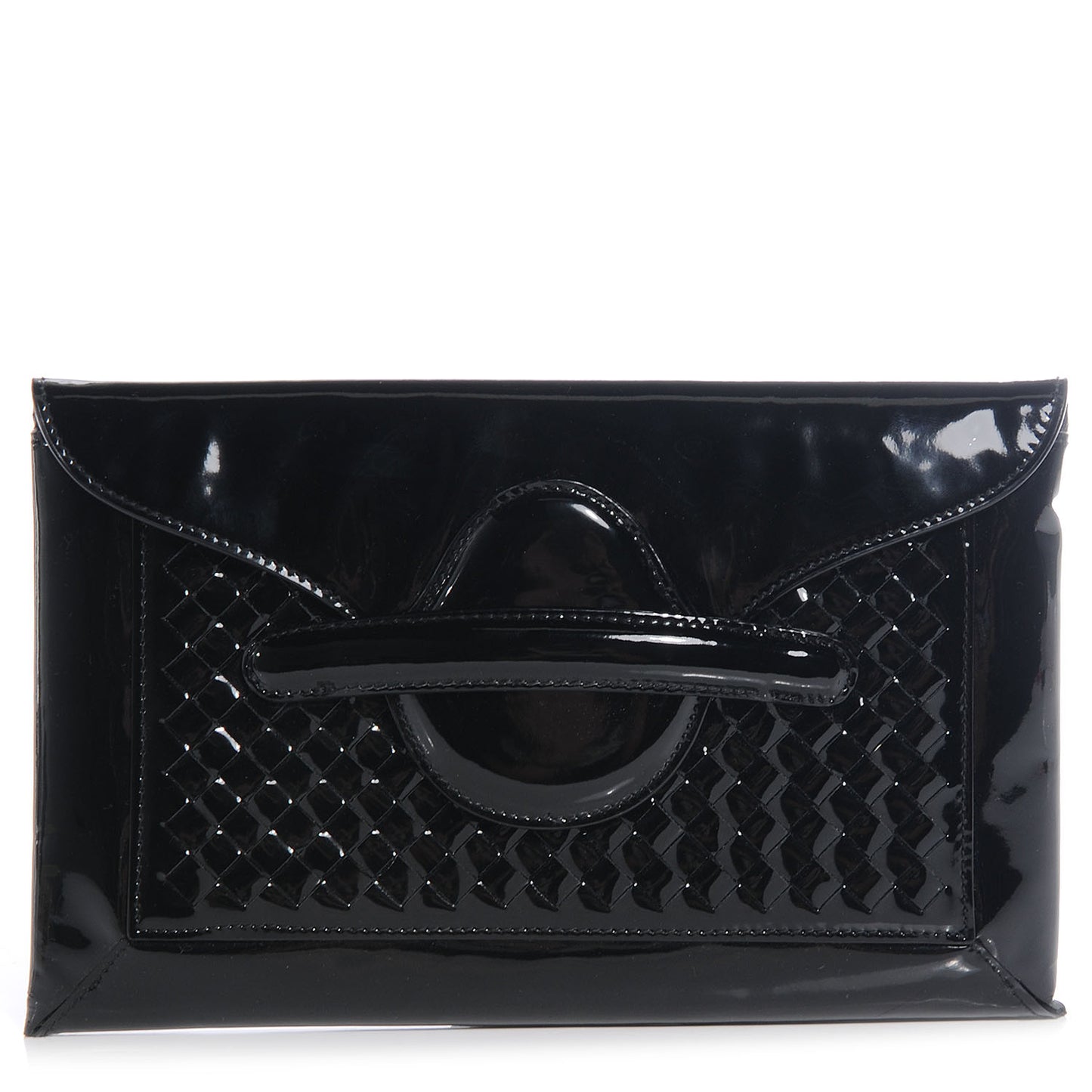 Vernis Envelope Clutch Black