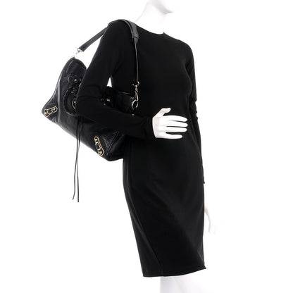 Balenciaga Chevre Gold Metallic Edge Hardware City Black 2 of 8