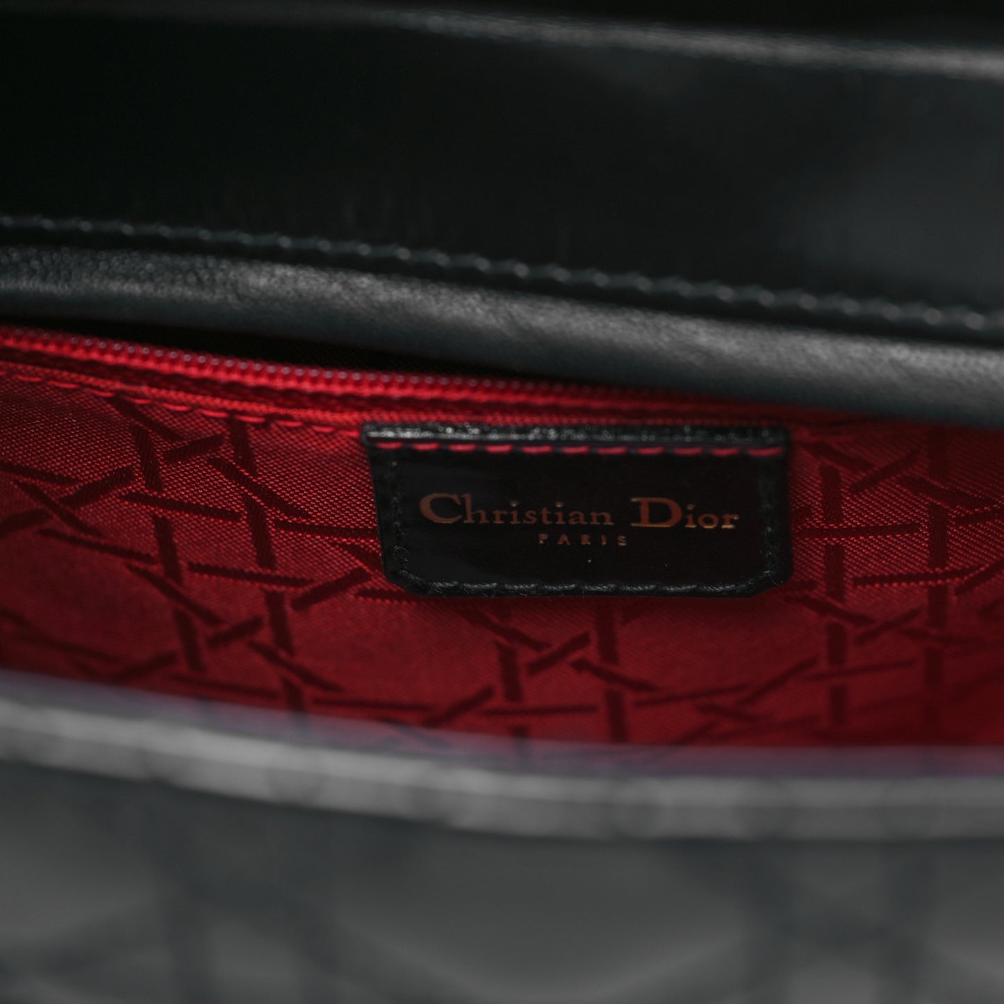 Patent Cannage Shoulder Bag Black