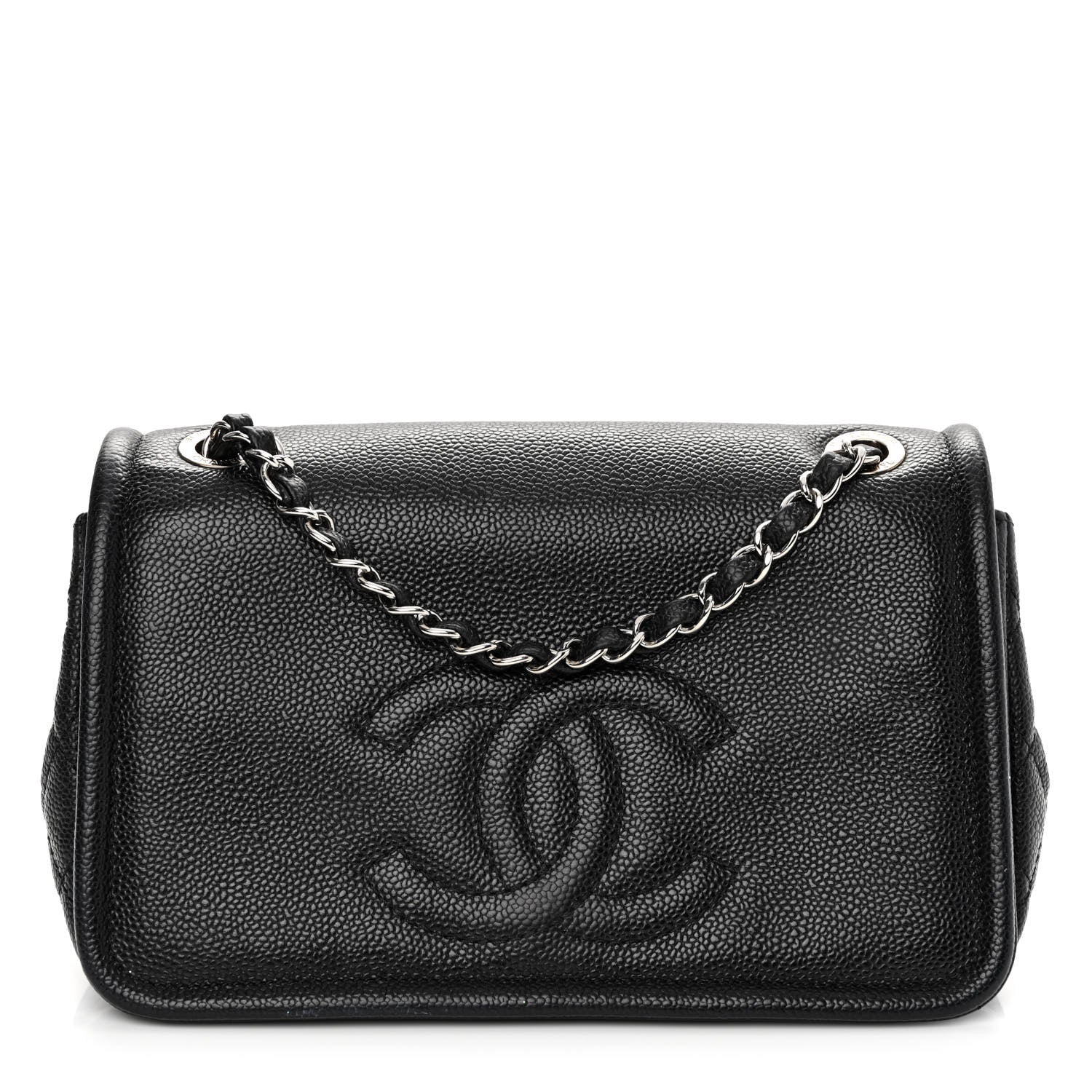 Chanel Caviar Medium Timeless CC Flap Navy Blue 1 of 9