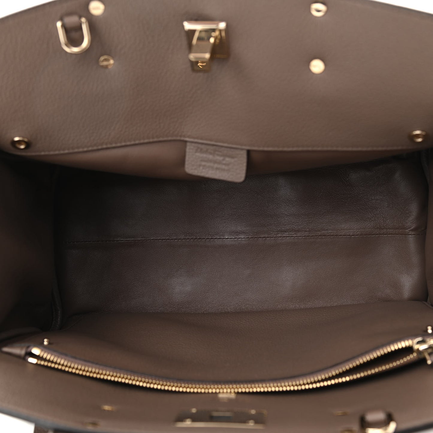 Hammered Calfskin Medium Studio Bag Caraway Seed