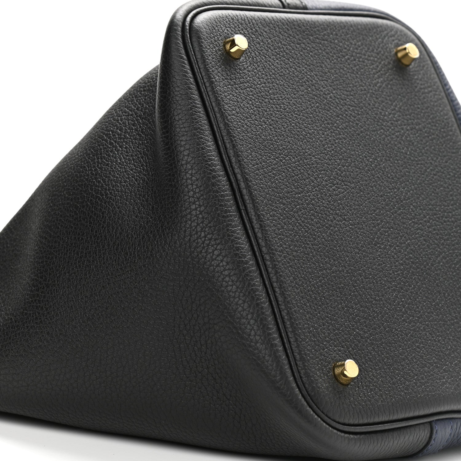 Hermes Taurillon Clemence Casaque Picotin Lock 22 MM Bleu Nuit Black Blue Frida 9 of 11