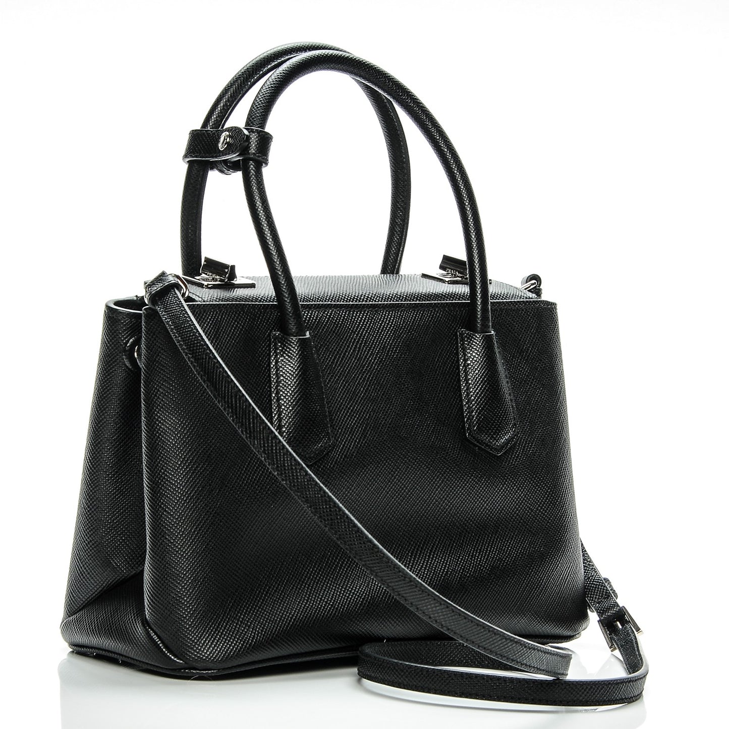Saffiano Cuir Small Twin Tote Nero Black
