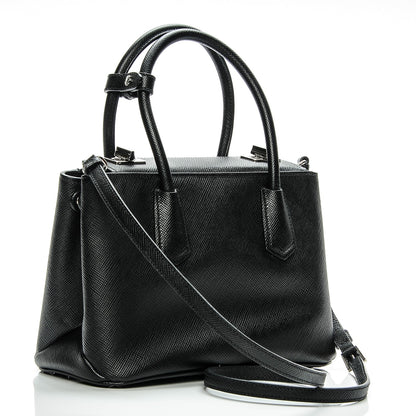 Prada Saffiano Cuir Small Twin Tote Nero Black 3 of 7