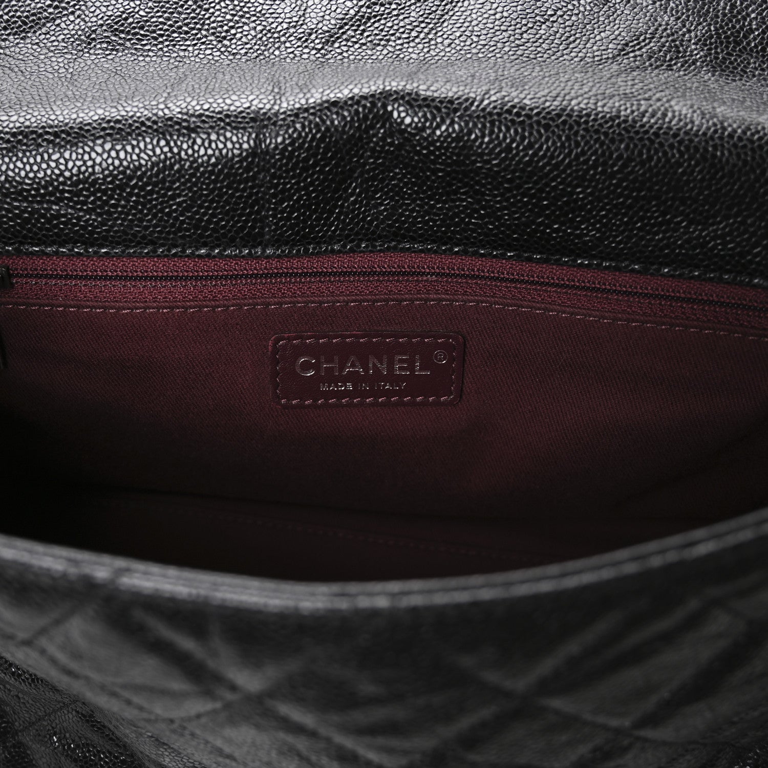 Chanel Crumpled Grained Calfskin Jumbo CC Crave Flap Black 6 of 13