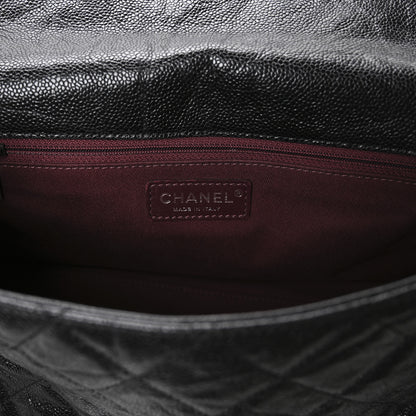 Chanel Crumpled Grained Calfskin Jumbo CC Crave Flap Black 6 of 13