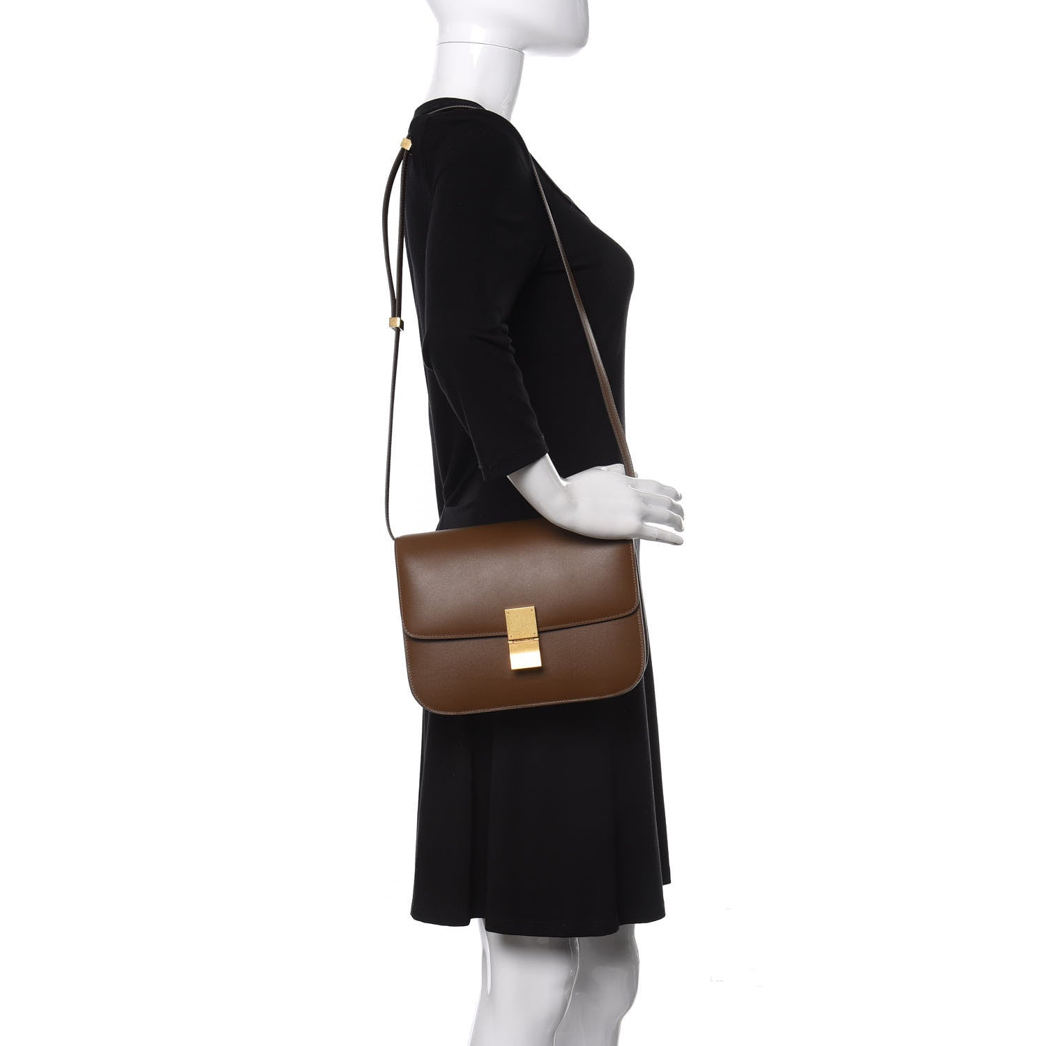Celine Box Calfskin Medium Classic Box Flap Bag Camel 2 of 10