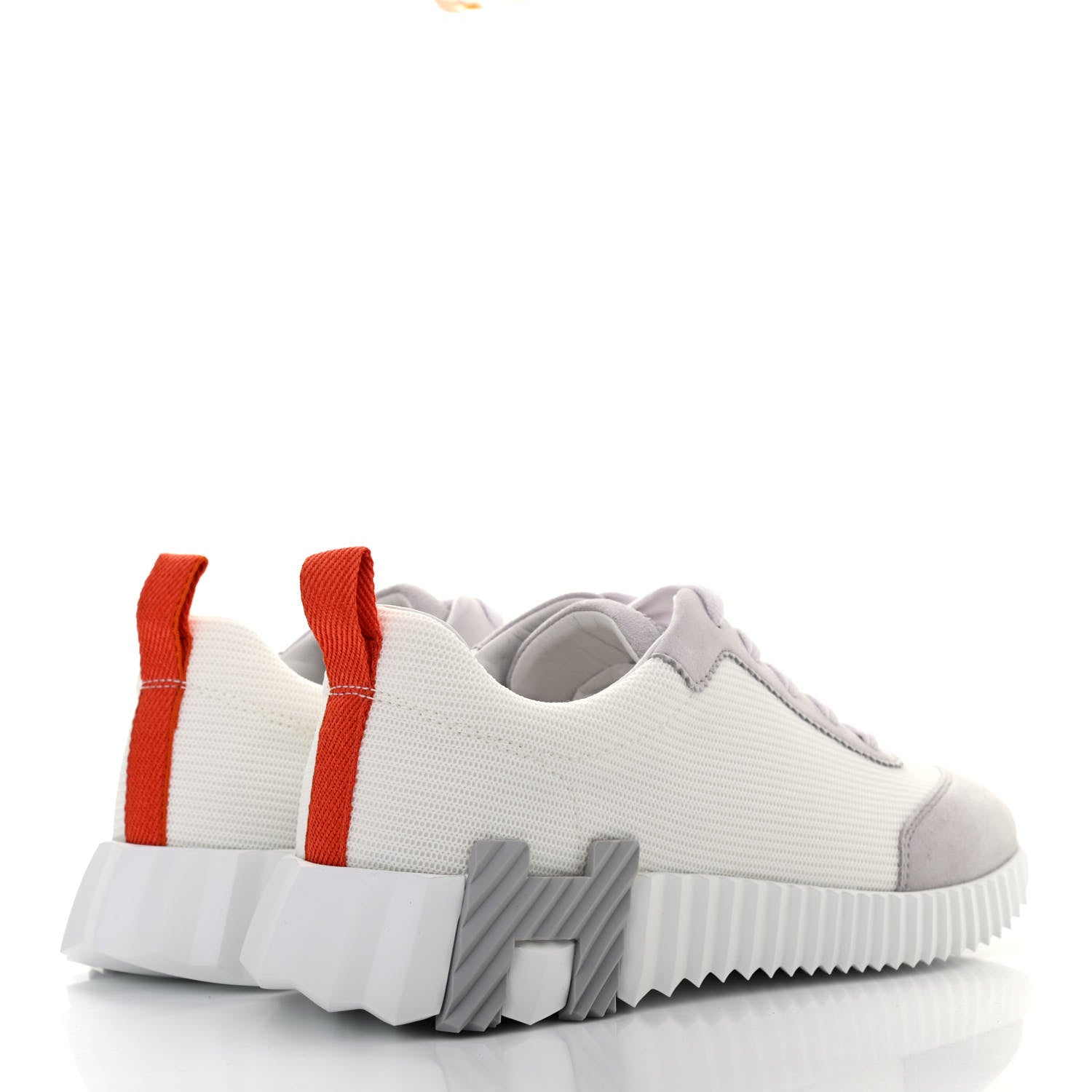 Hermes Technical Canvas Suede Goatskin Bouncing Sneakers 36 White Multicolor 4 of 8