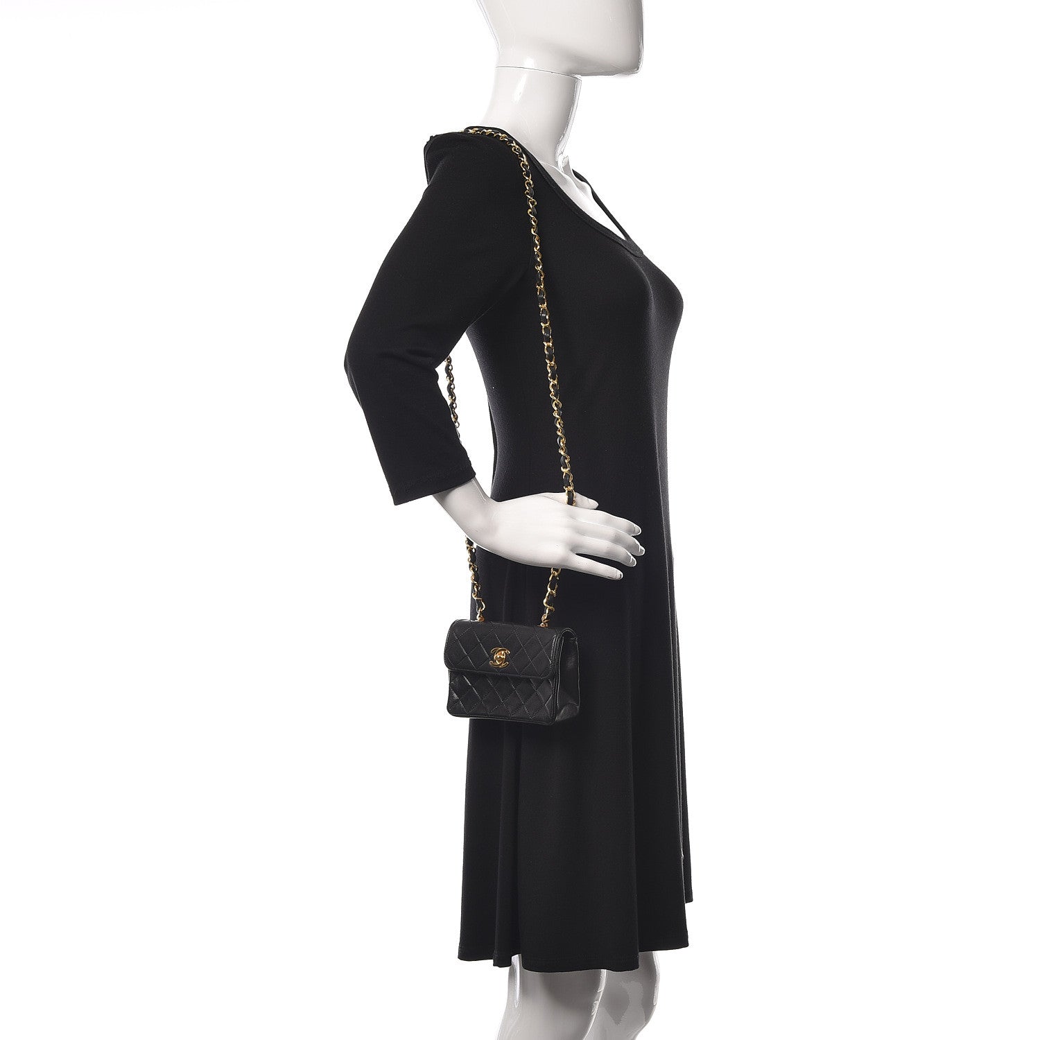 Chanel Lambskin Quilted Extra Mini Flap Black 2 of 8