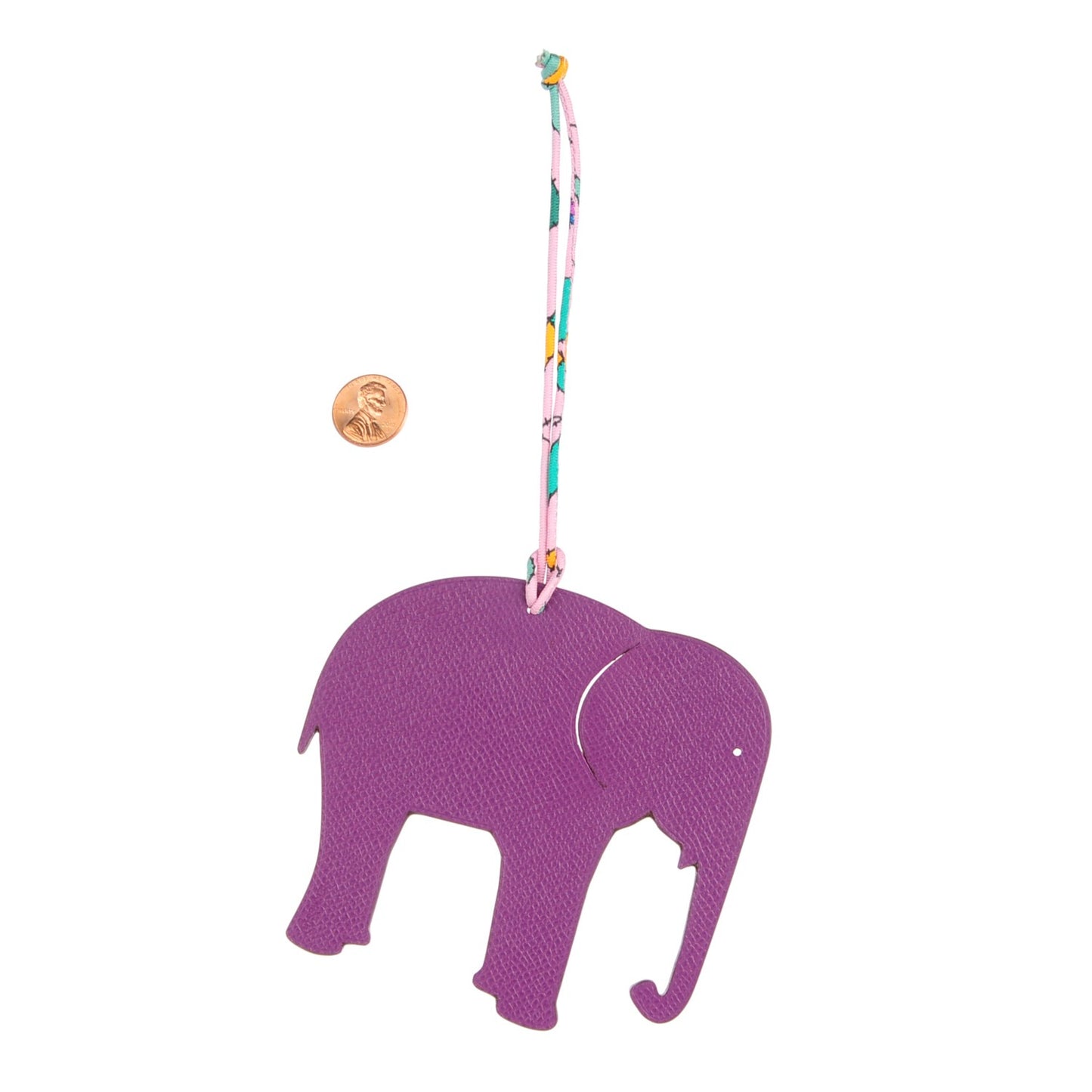 Epsom Togo Petit H Elephant Bag Charm Anemone Capucine