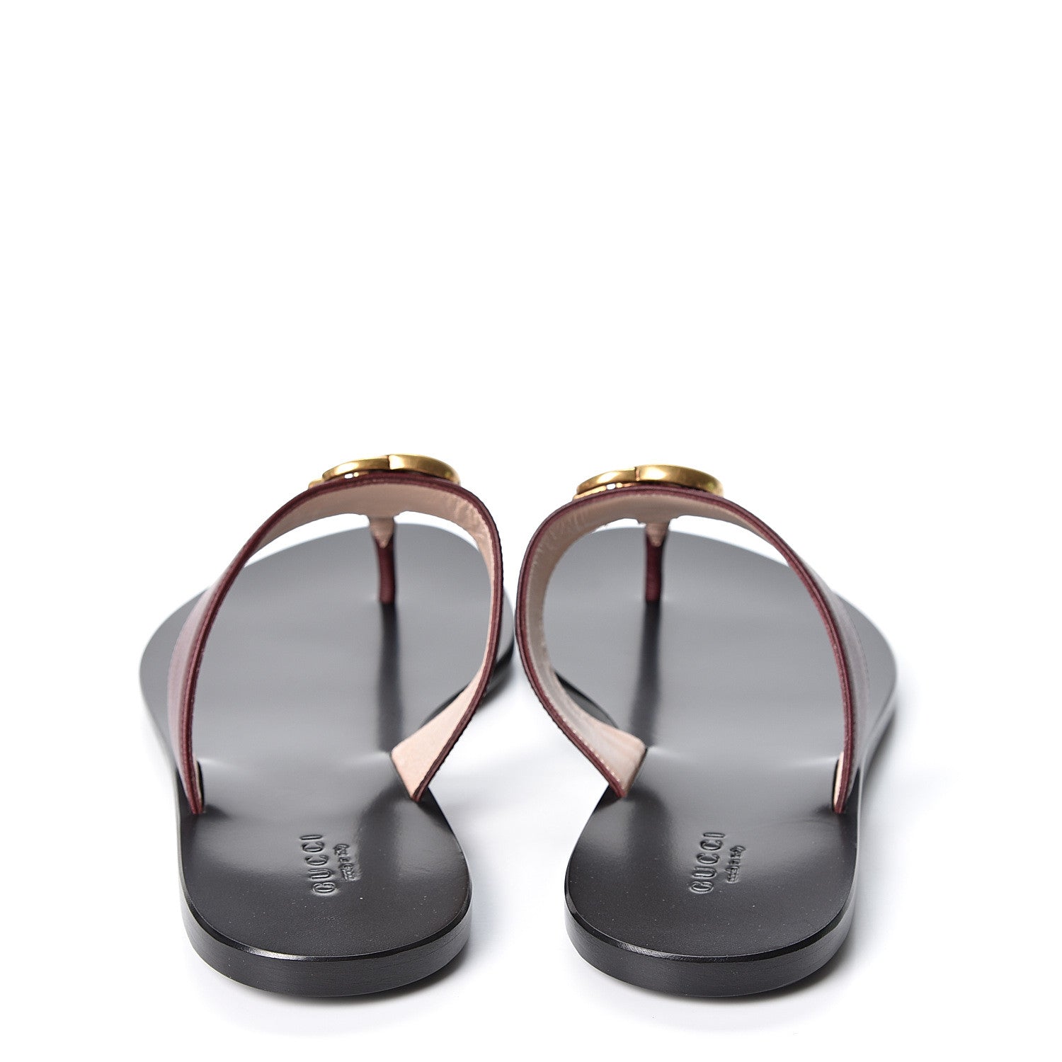 Gucci Calfskin GG Marmont Thong Sandals 39.5 Vintage Bordeaux 4 of 9