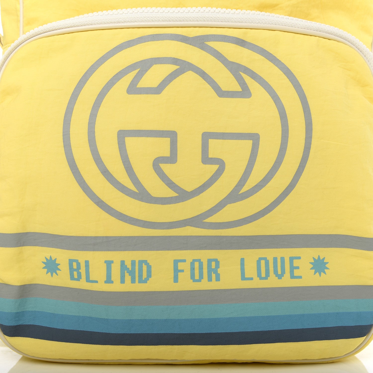 Gucci Nylon Twill Blind For Love Interlocking G Backpack Pastel Yellow Multicolor 9 of 9