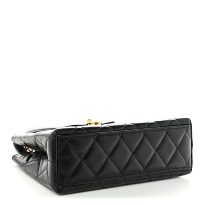 Chanel Shiny Aged Calfskin Quilted Nano Kelly Shopper Black 4 of 11
