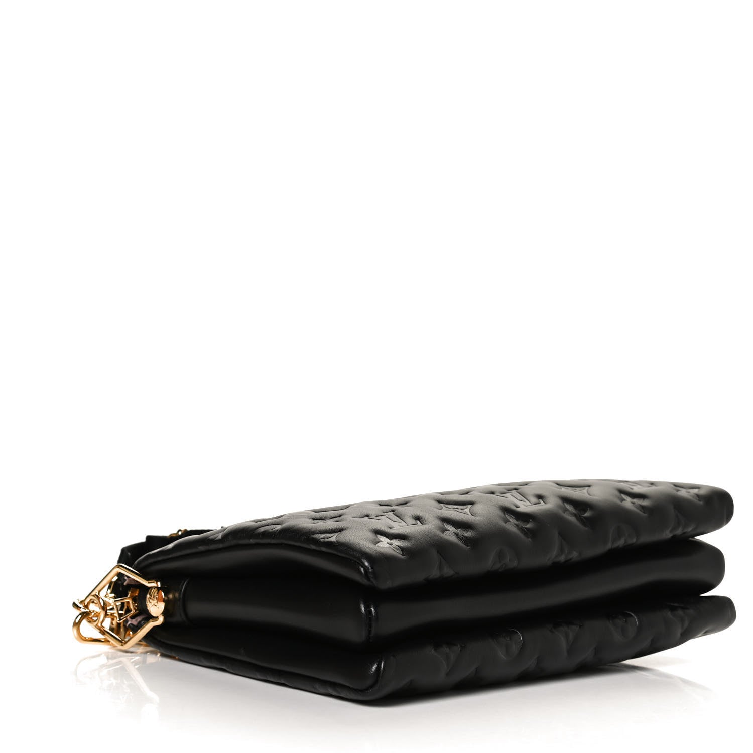 Louis Vuitton Lambskin Embossed Monogram Coussin PM Black 4 of 12